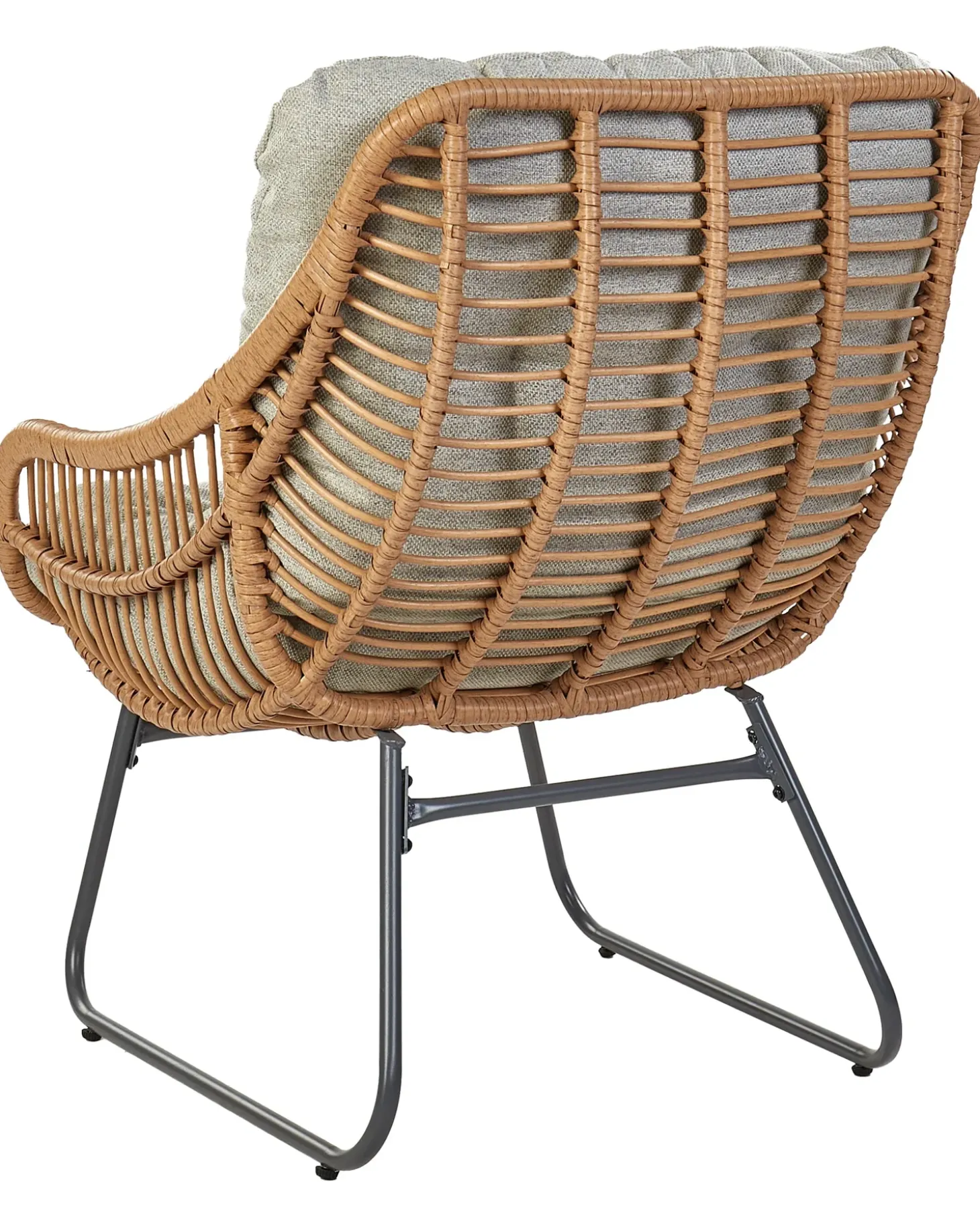Havestol MESTRE med fodskammel PE-rattan Naturlig