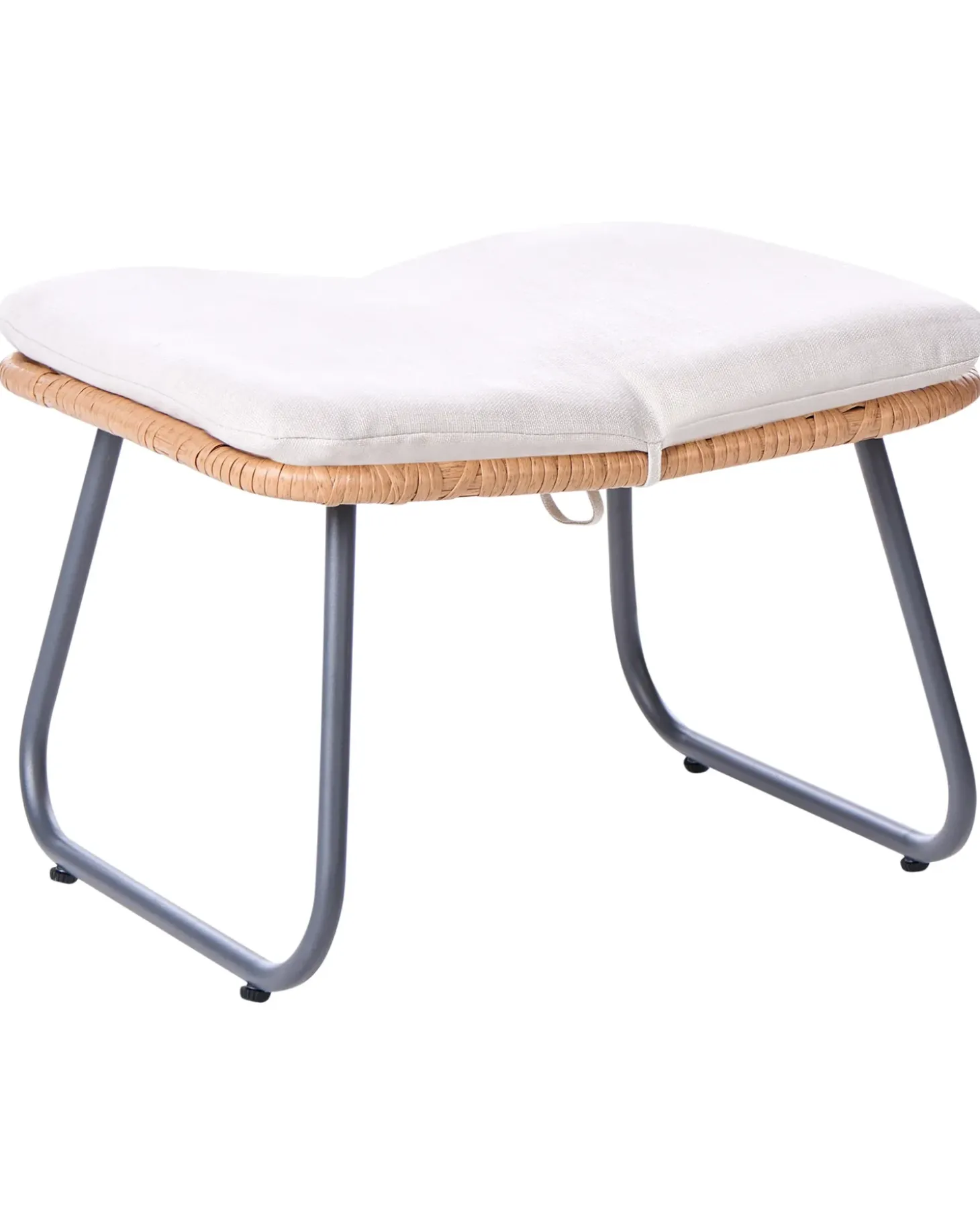 Havestol MESTRE med fodskammel PE-rattan Lys Beige