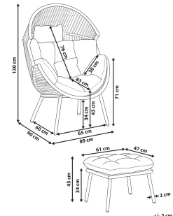 Havestol MURANO PE-rattan Naturlig