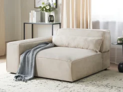 HELLNAR Hjørnemodul Højrevendt Lys Beige Velour