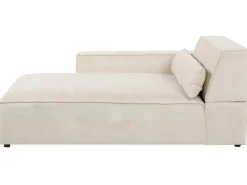 HELLNAR 3 personers Hjørnesofa modul Højrevendt Lys Beige Velour med fodskammel