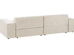 HELLNAR 3 personers Hjørnesofa modul Venstrevendt Lys Beige Velour med fodskammel