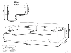 HELLNAR 3 personers Hjørnesofa modul Højrevendt Lysebrun