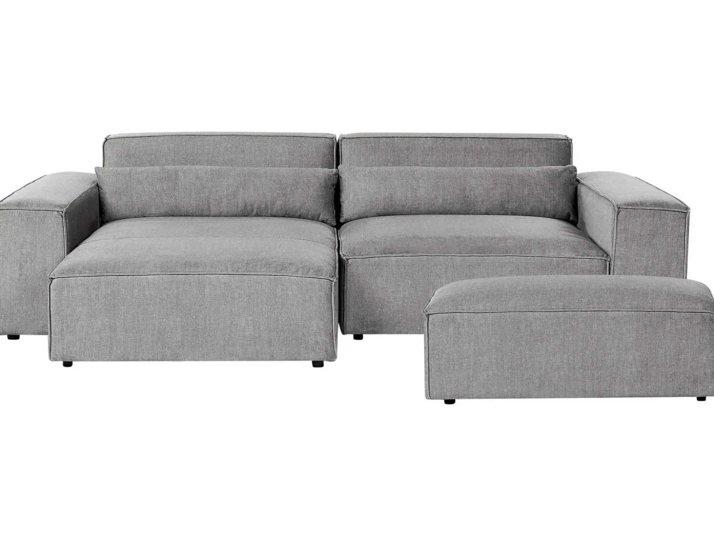 HELLNAR 3 personers Hjørnesofa modul Højrevendt Grå med fodskammel