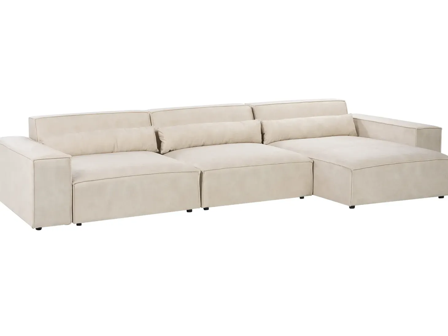 HELLNAR 4 personers Hjørnesofa modul Venstrevendt Lys Beige Velour