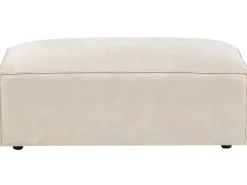 HELLNAR 5 personers Hjørnesofa modul Venstrevendt Lys Beige Velour med fodskammel