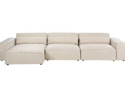 HELLNAR 4 personers Hjørnesofa modul Højrevendt Lys Beige Velour