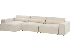 HELLNAR 4 personers Hjørnesofa modul Højrevendt Lys Beige Velour