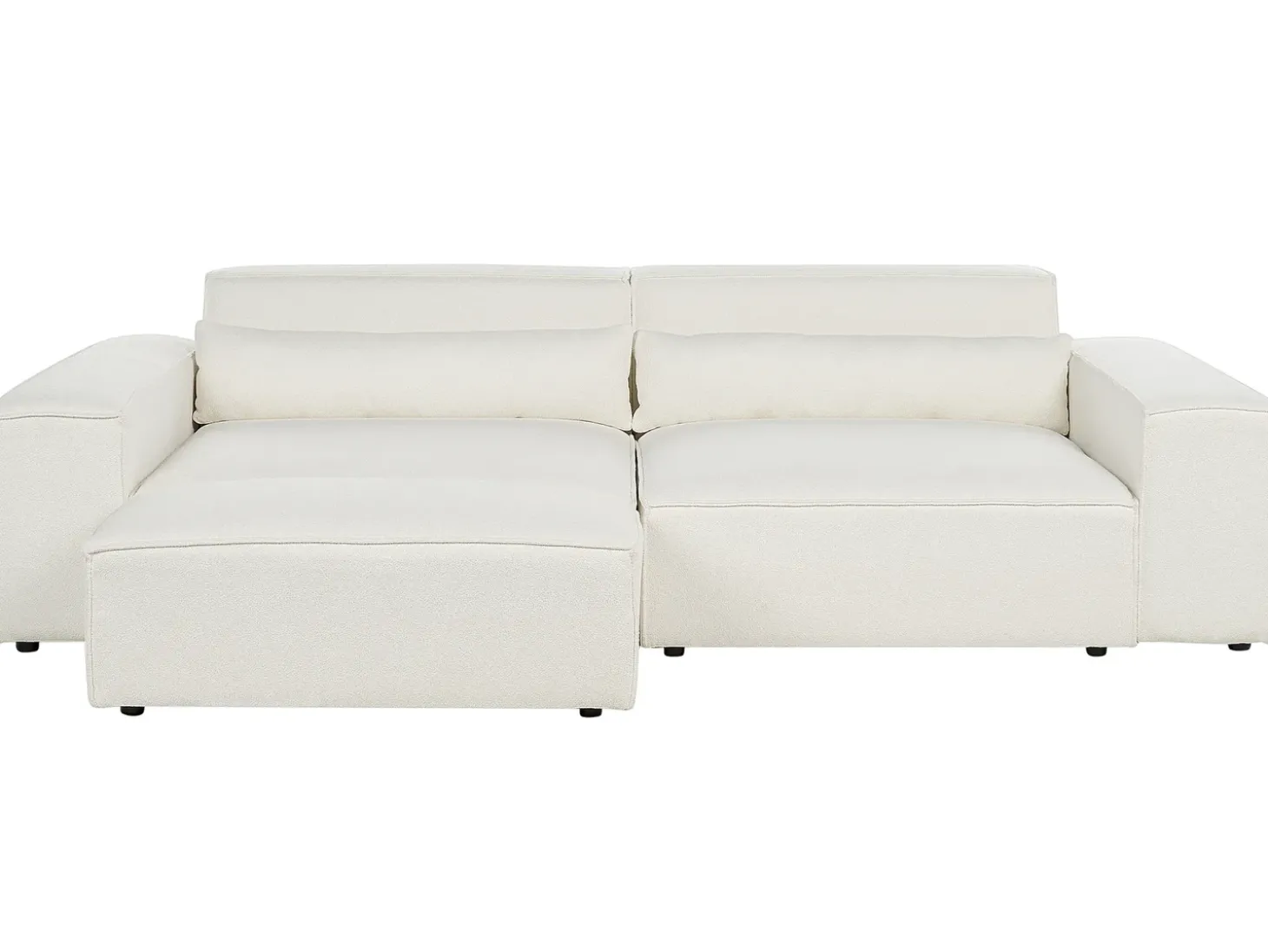HELLNAR 3 personers Modulsofa Cremehvid Boucle med fodskammel