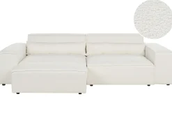 HELLNAR 3 personers Modulsofa Cremehvid Boucle med fodskammel