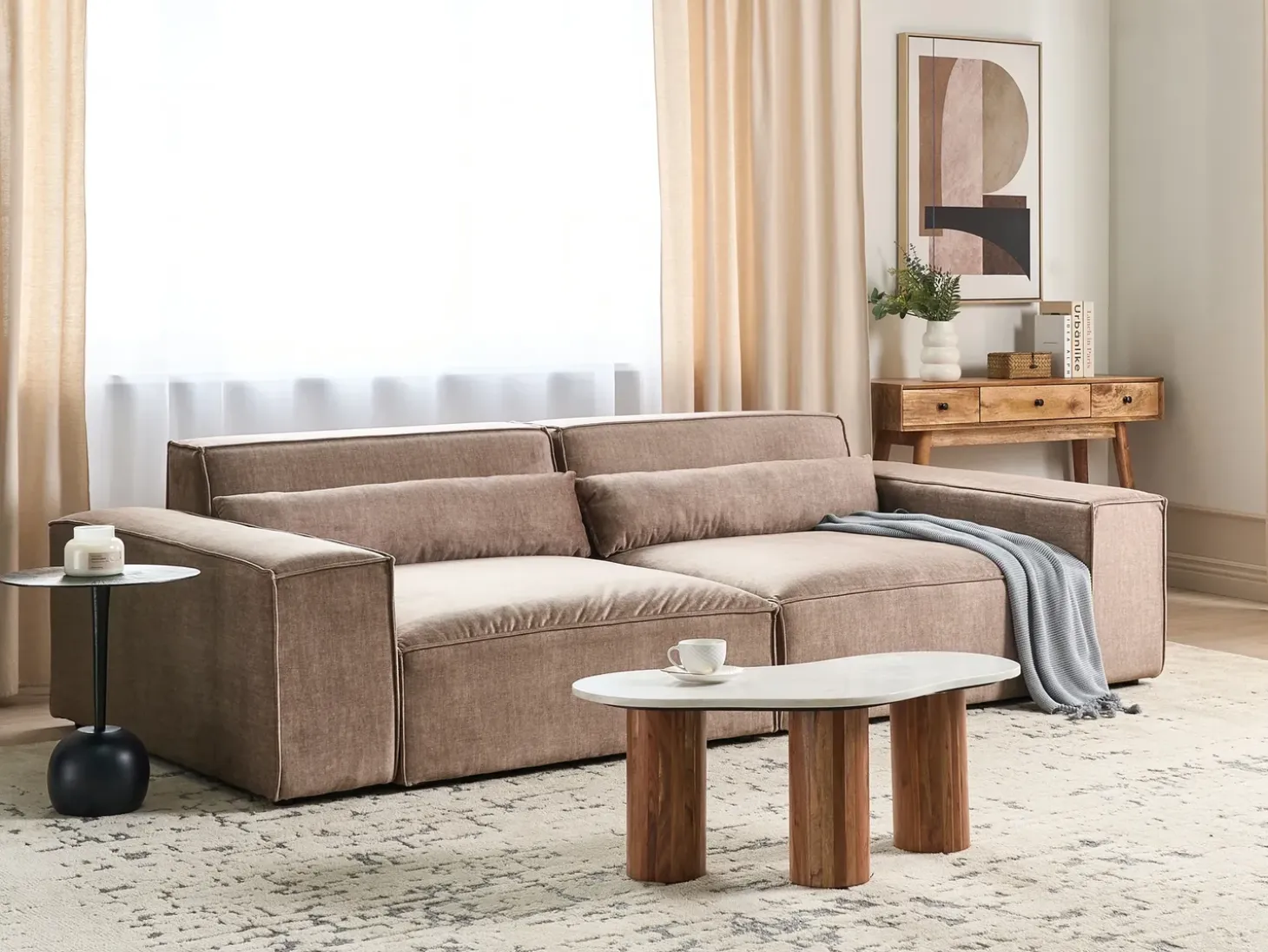 HELLNAR 2 personers Modulsofa Lysebrun