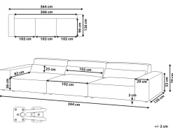 HELLNAR 3 personers Modulsofa Lys Beige Velour