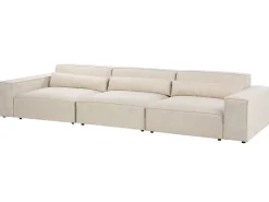 HELLNAR 3 personers Modulsofa Lys Beige Velour med fodskammel