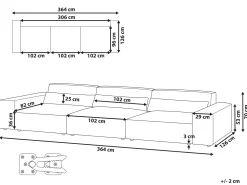 HELLNAR 3 personers Modulsofa Cremehvid Boucle