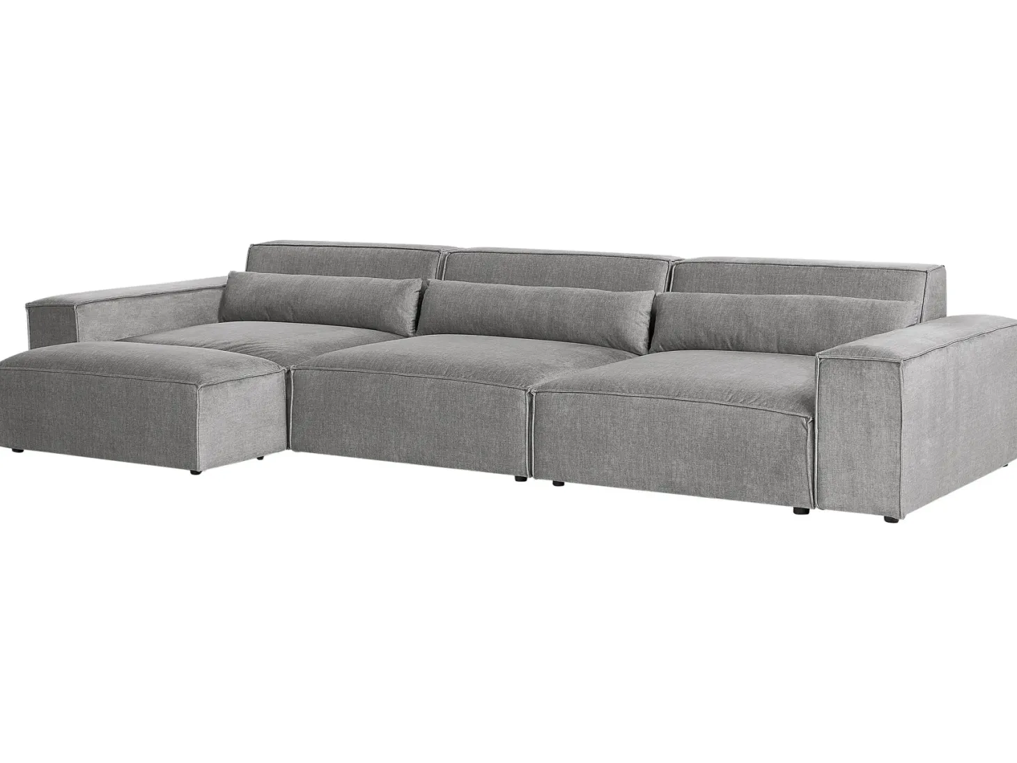 HELLNAR 3 personers Modulsofa Grå med fodskammel