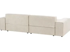 HELLNAR 3 personers Modulsofa Lys Beige Velour med fodskammel