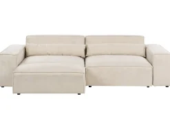 HELLNAR 3 personers Modulsofa Lys Beige Velour med fodskammel