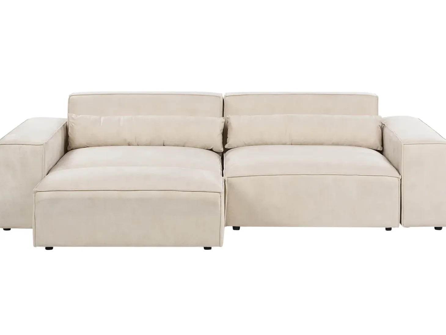 HELLNAR 3 personers Modulsofa Lys Beige Velour med fodskammel