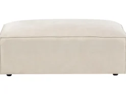 HELLNAR 3 personers Modulsofa Lys Beige Velour med fodskammel