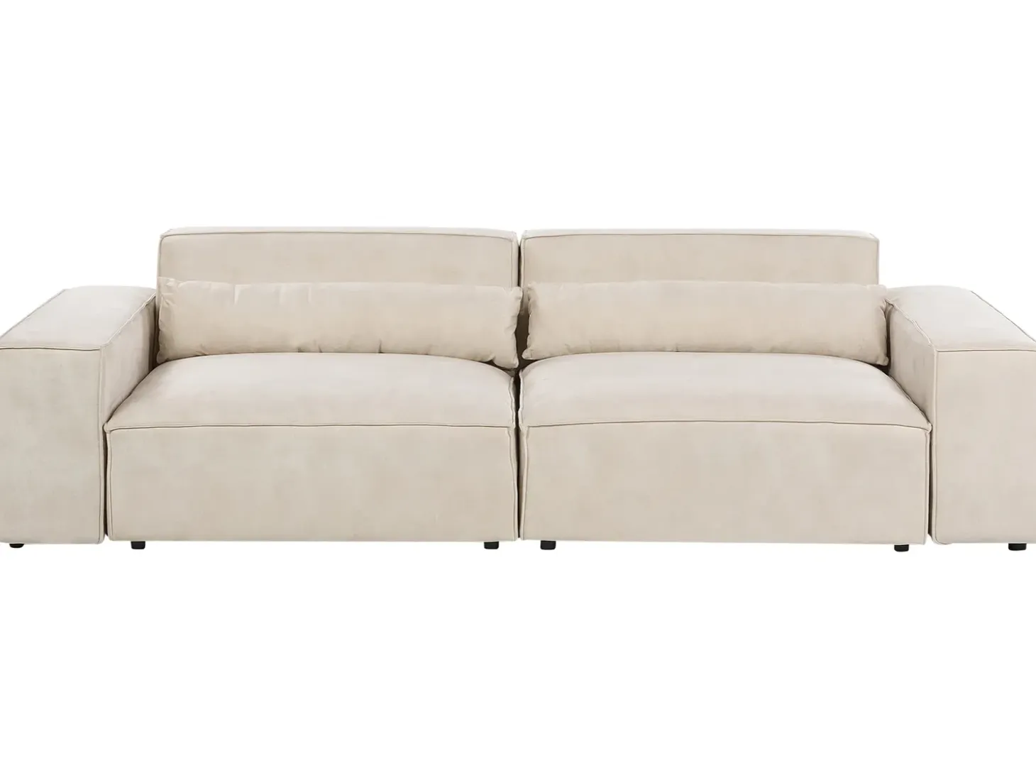 HELLNAR 3 personers Modulsofa Lys Beige Velour med fodskammel