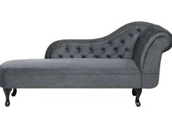 Højrevendt chaiselong NIMES Velour Grå