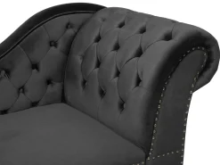 Højrevendt chaiselong NIMES Velour Sort