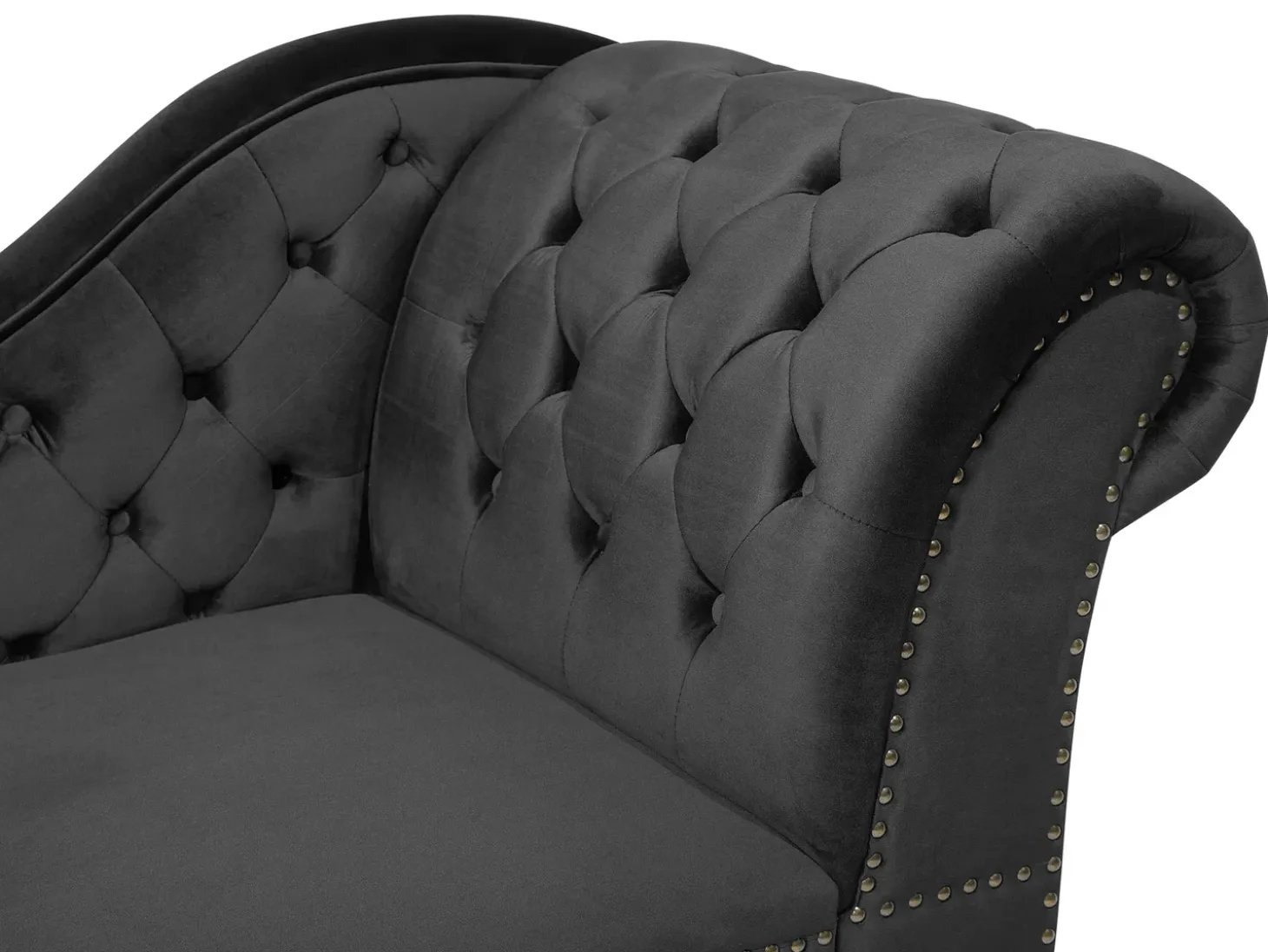 Højrevendt chaiselong NIMES Velour Sort