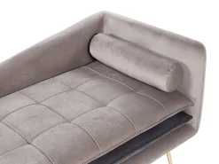 Højrevendt chaiselong GONESSE Velour Brungrå
