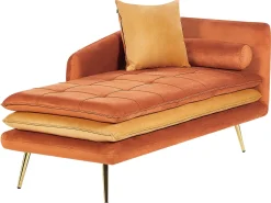 Højrevendt chaiselong GONESSE Velour Orange