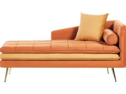 Højrevendt chaiselong GONESSE Velour Orange