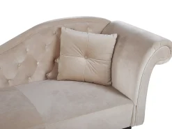 Højrevendt chaiselong LATTES Velour Beige