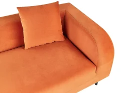 Højrevendt chaiselong LE CRAU Velour Orange