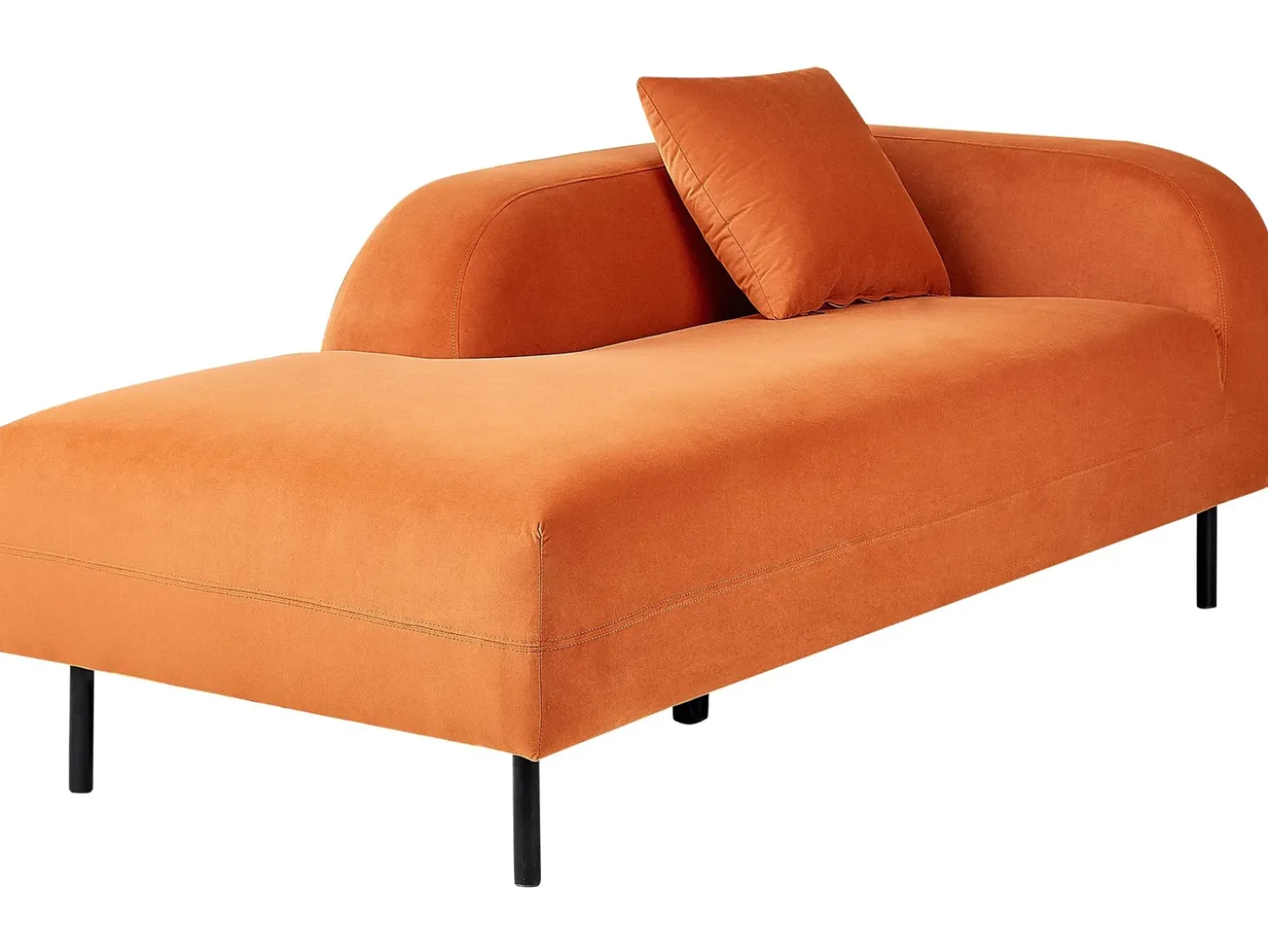 Højrevendt chaiselong LE CRAU Velour Orange