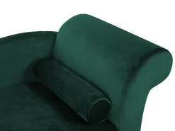 Højrevendt chaiselong LUIRO Velour Mørkegrøn med opbevaring