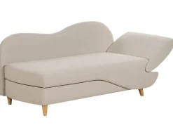 Højrevendt chaiselong MERI Kunstlinned Beige med opbevaring