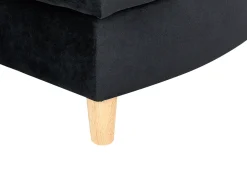 Højrevendt chaiselong MERI Velour Sort med opbevaring