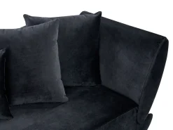 Højrevendt chaiselong MERI Velour Sort med opbevaring