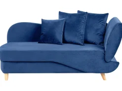Højrevendt chaiselong MERI Velour Navy Blå med opbevaring