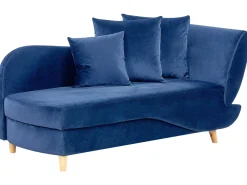 Højrevendt chaiselong MERI Velour Navy Blå med opbevaring