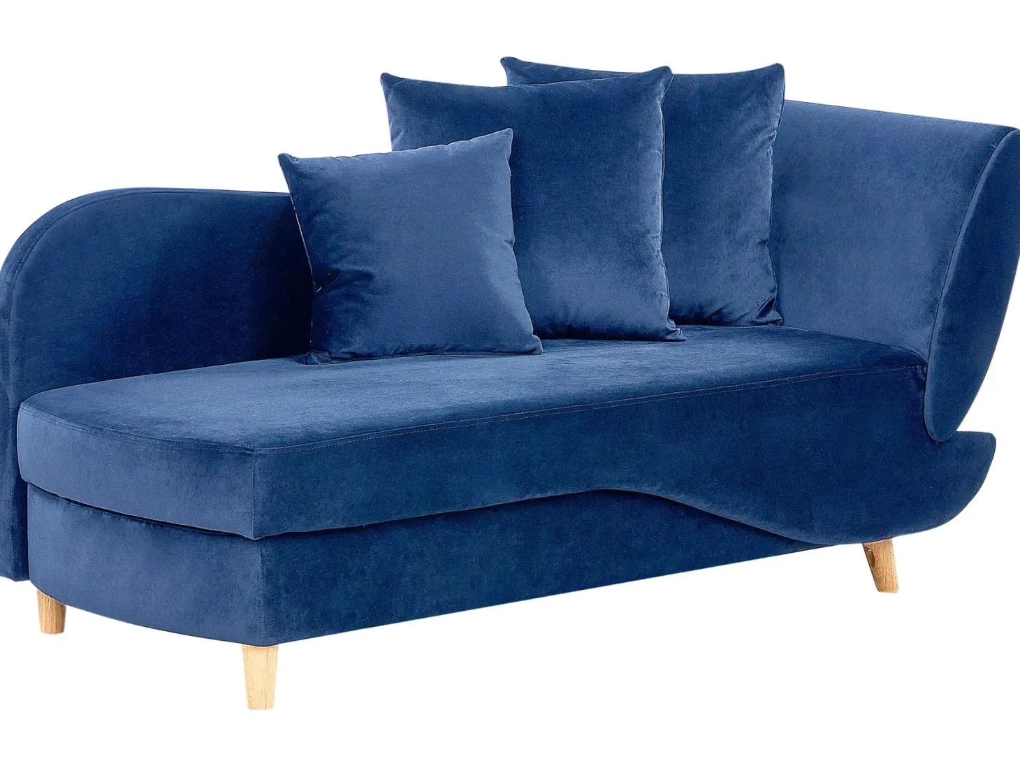 Højrevendt chaiselong MERI Velour Navy Blå med opbevaring