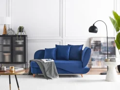 Højrevendt chaiselong MERI Velour Navy Blå med opbevaring