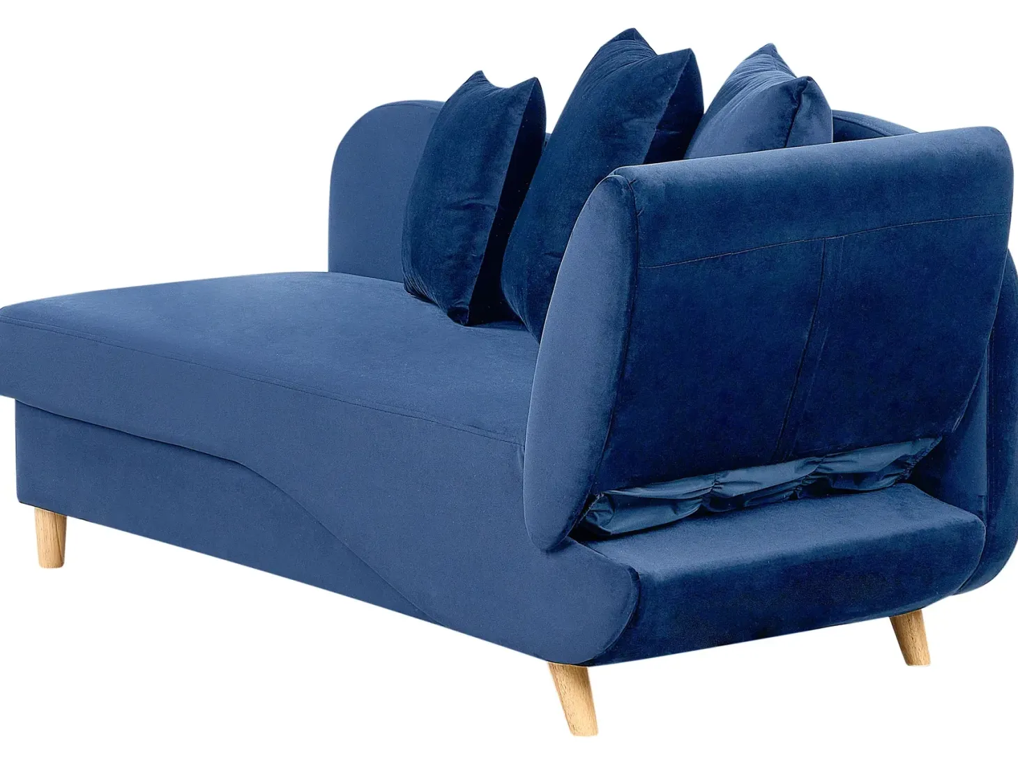 Højrevendt chaiselong MERI Velour Navy Blå med opbevaring