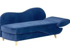 Højrevendt chaiselong MERI Velour Navy Blå med opbevaring
