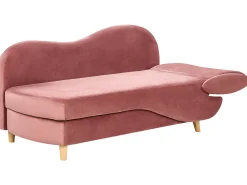 Højrevendt chaiselong MERI Velour Lyserød med opbevaring
