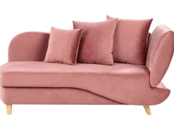 Højrevendt chaiselong MERI Velour Lyserød med opbevaring