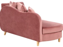 Højrevendt chaiselong MERI Velour Lyserød med opbevaring