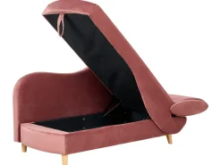 Højrevendt chaiselong MERI Velour Lyserød med opbevaring