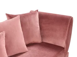 Højrevendt chaiselong MERI Velour Lyserød med opbevaring