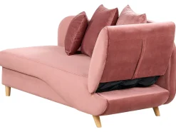 Højrevendt chaiselong MERI Velour Lyserød med opbevaring
