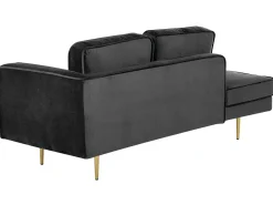 Højrevendt chaiselong MIRAMAS Velour Sort